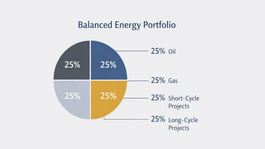 Chart showing diversified energy investment portfolio