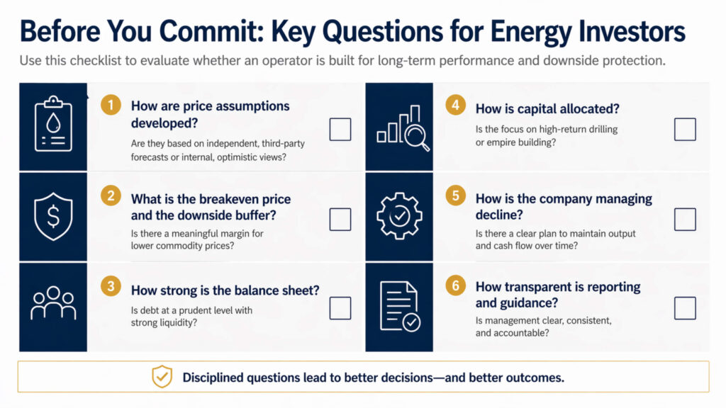 Checklist of key due diligence questions for oil and gas investors
